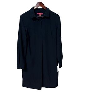 Catherine navy blue long sleeve button up dress size medium